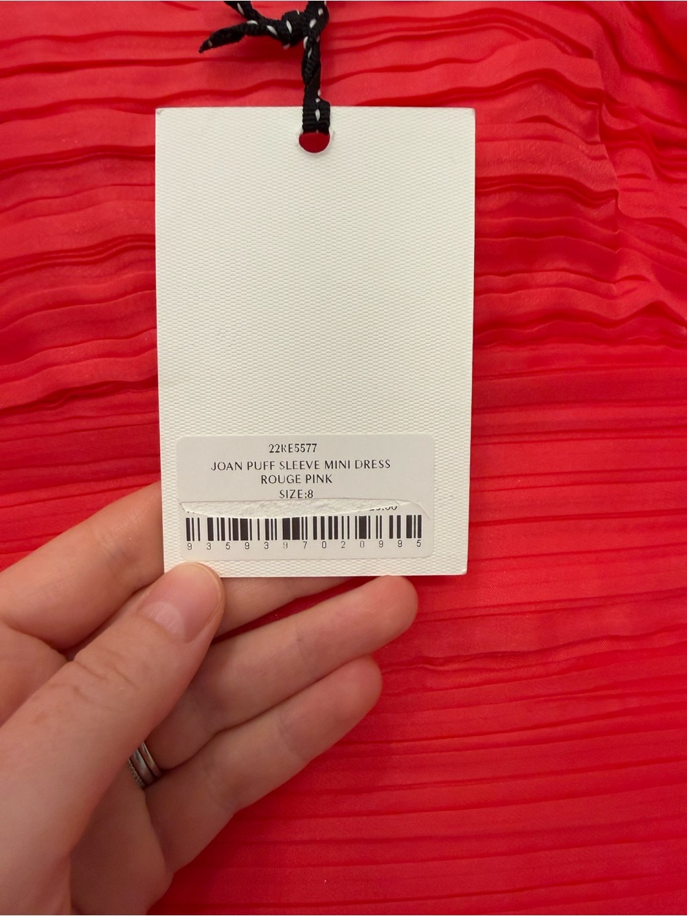 NWT Aje Joan Puff Sleeve Mini Dress Rouge Pink - Picture 10 of 11